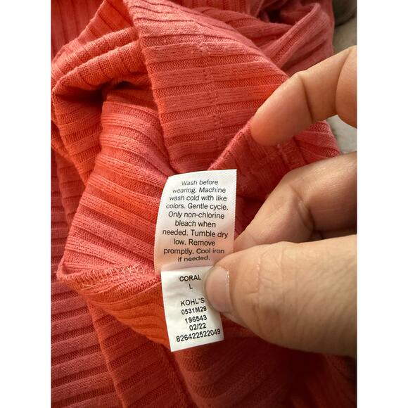 Pink Ribbed Dress By Nine West Size Large - Picture 6 of 7